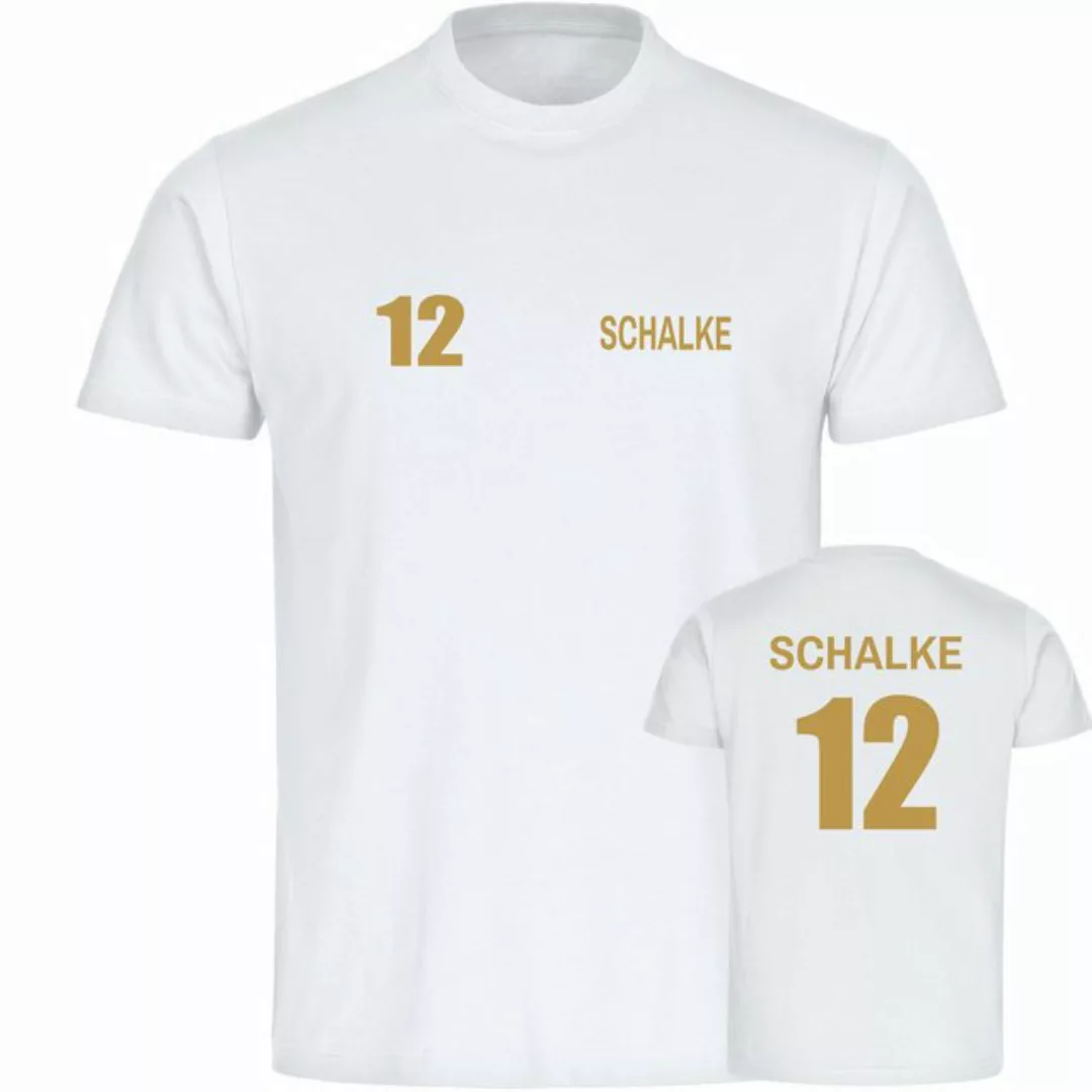 multifanshop T-Shirt Herren Schalke - Trikot Nummer 12 gold - Männer günstig online kaufen