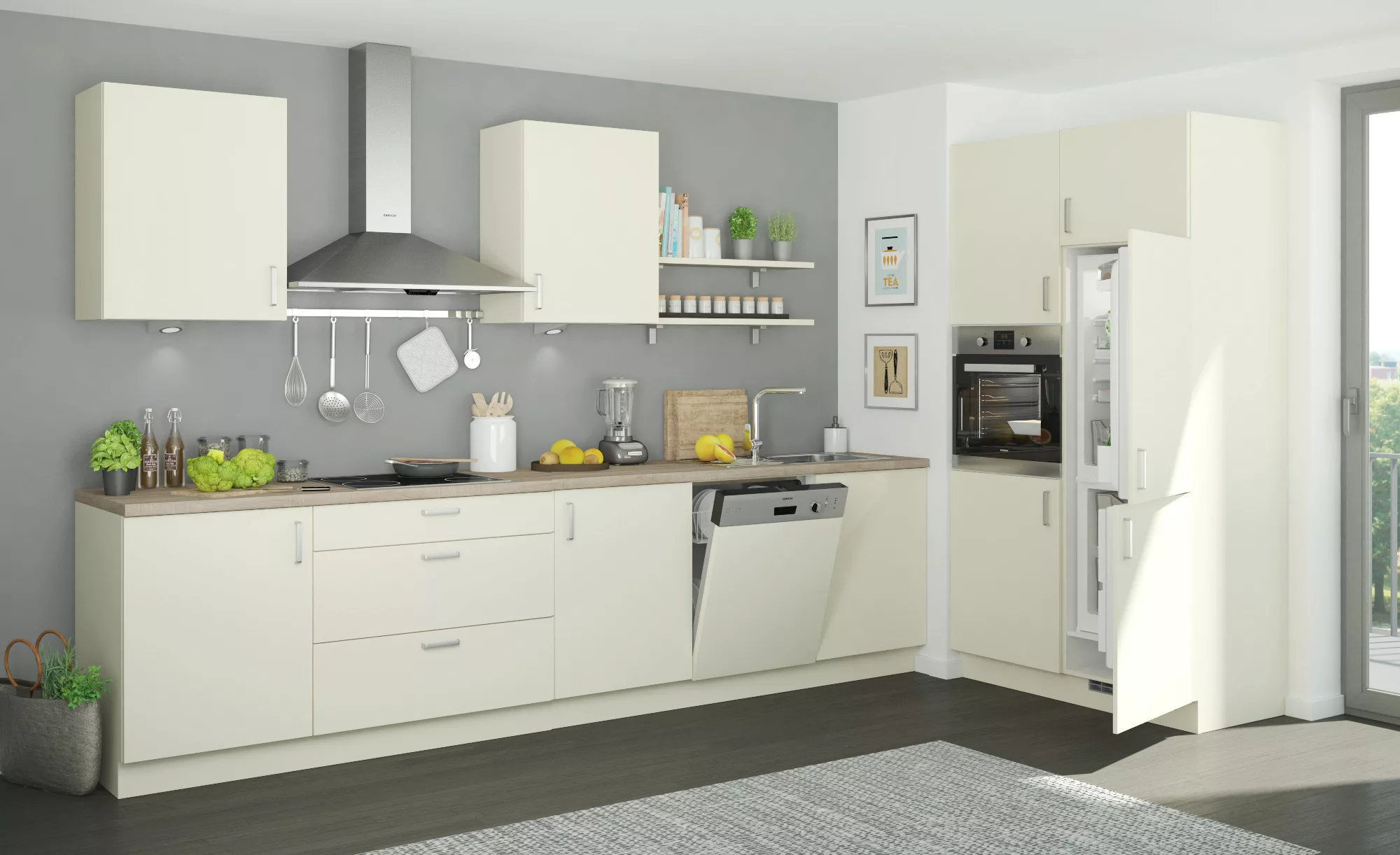 Küchenzeile ohne Elektrogeräte  Usedom ¦ creme Küchen-online > Küchenblöcke günstig online kaufen