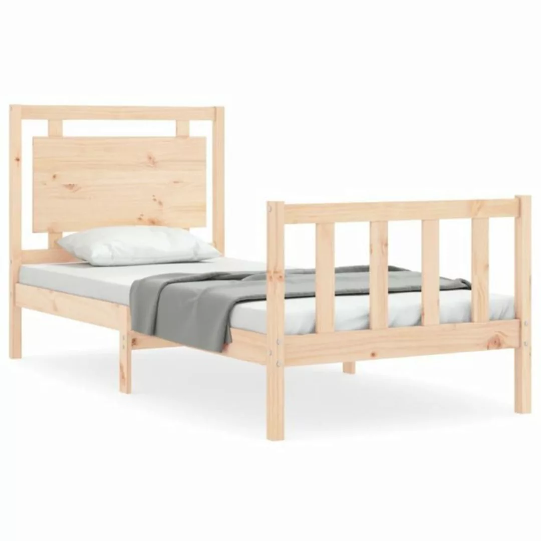 vidaXL Bett Massivholzbett mit Kopfteil 90x190 cm günstig online kaufen