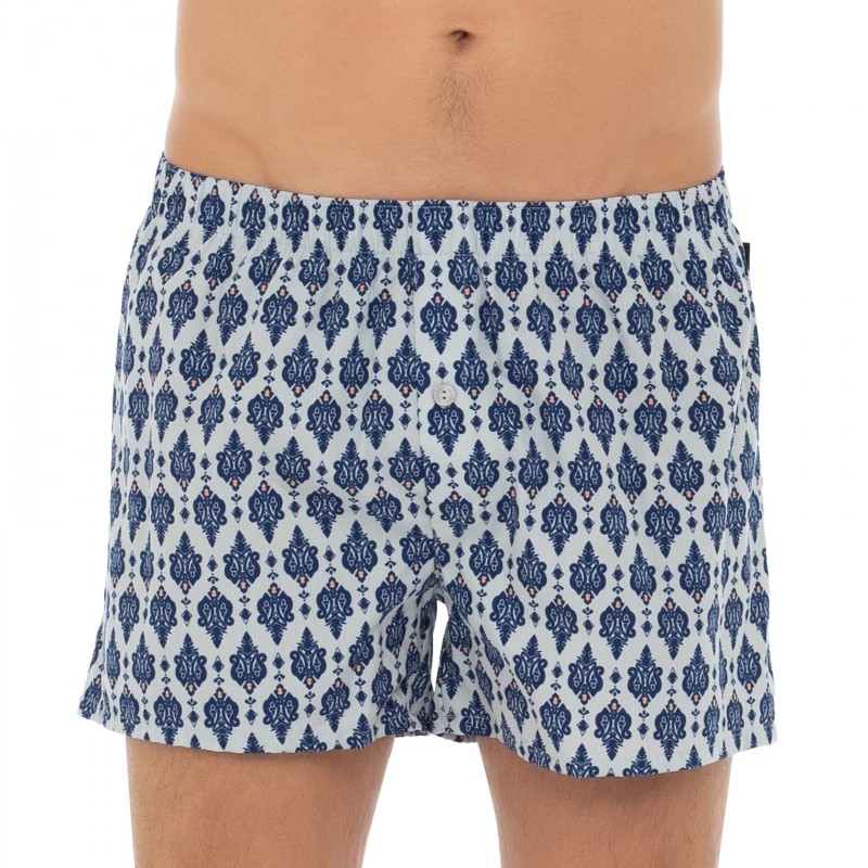 Hanro Boxershorts Hellgrau mit Oranmenten günstig online kaufen