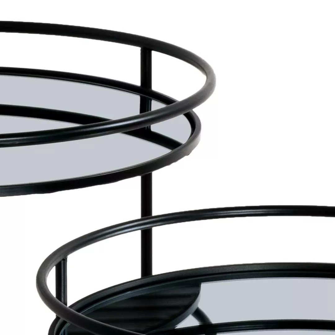 Spiegelglas Beistelltische mit Ringgestell Stahl (zweiteilig) günstig online kaufen