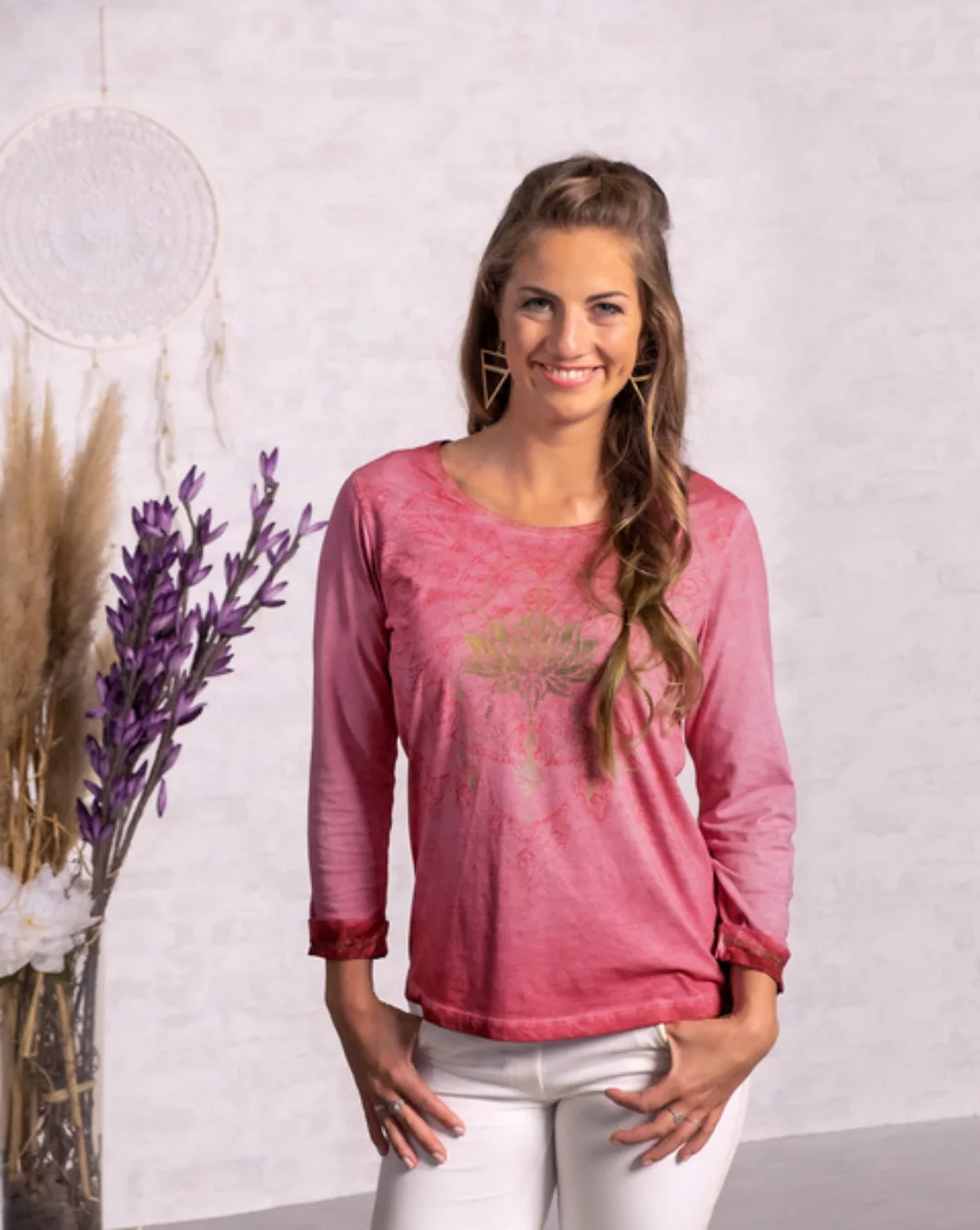 Langarmshirt Pink- Orchidee günstig online kaufen