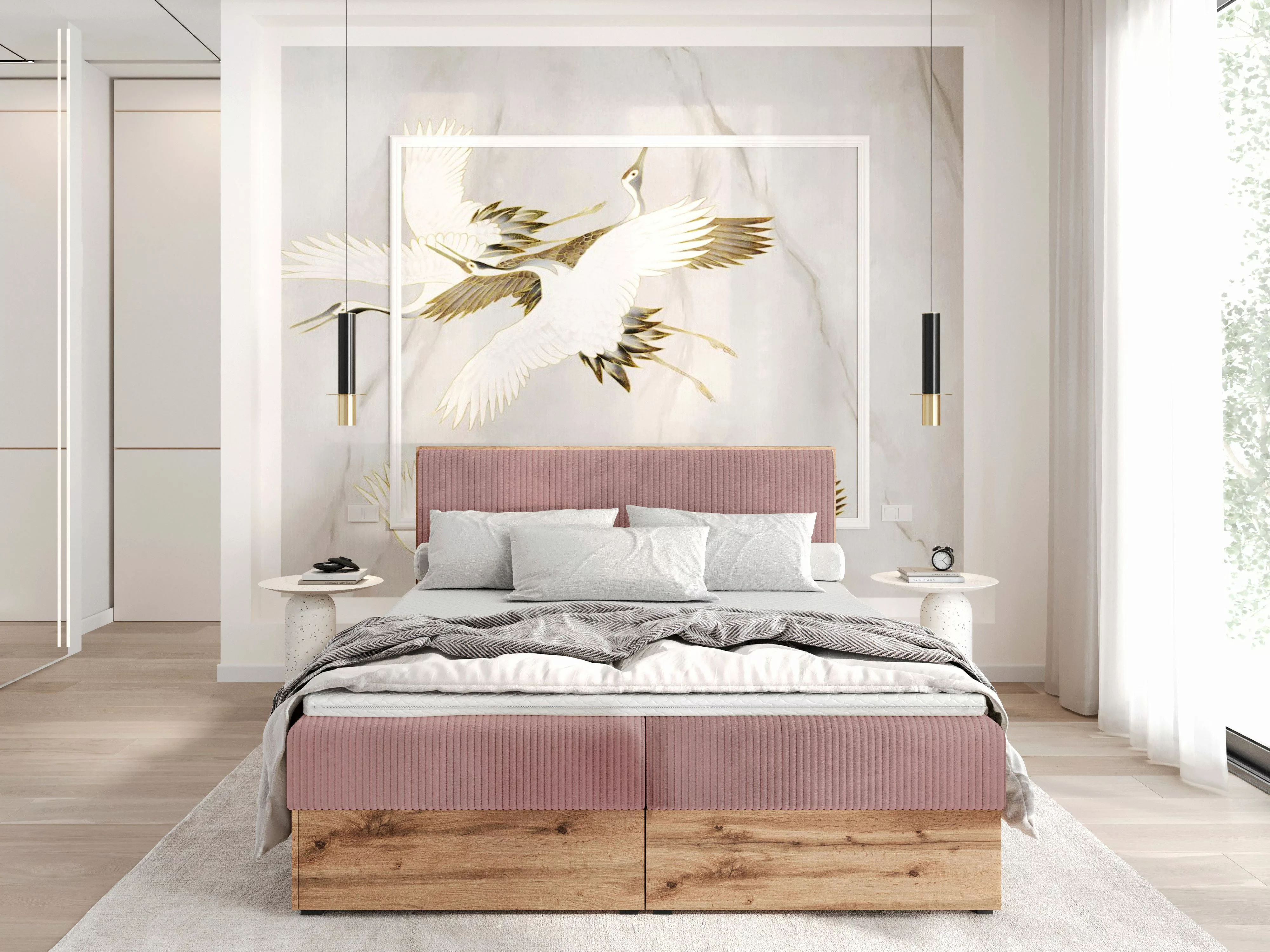 AN-MOEBEL4U Boxspringbett Boxspringbett TESSA in Stoff günstig online kaufen