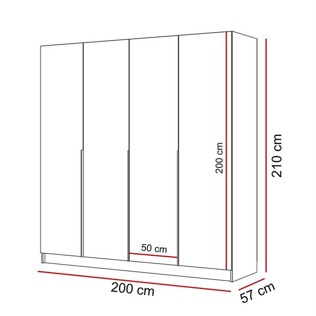 Lookway Kleiderschrank AUREL 4D günstig online kaufen