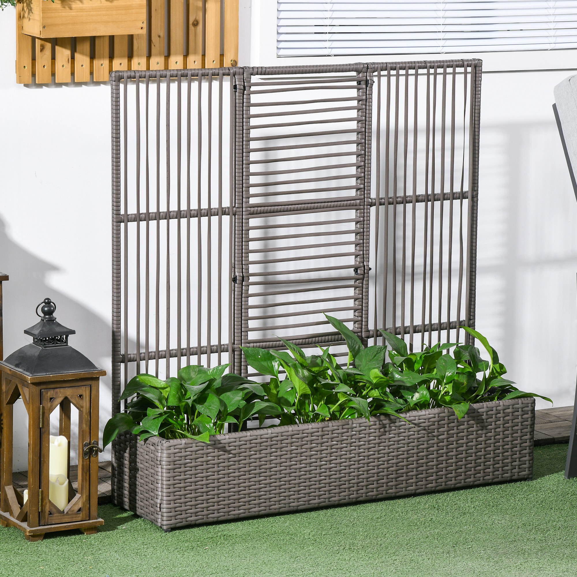 Outsunny Blumenkasten mit Rankgitter Pflanzkasten mit Rankgitter Blumenkast günstig online kaufen