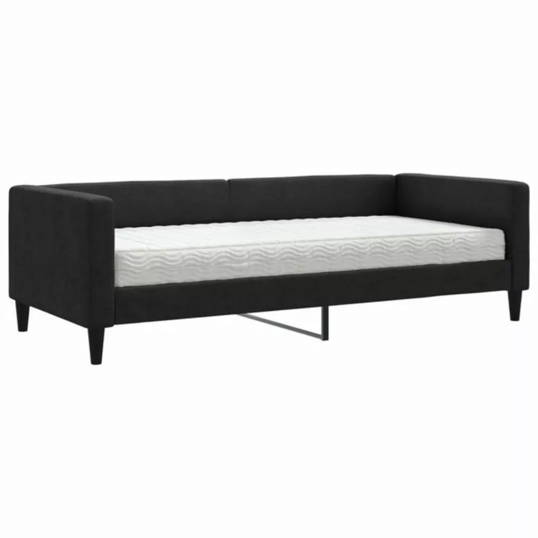 furnicato Bett Tagesbett mit Matratze Schwarz 90x200 cm Stoff (1-tlg) günstig online kaufen