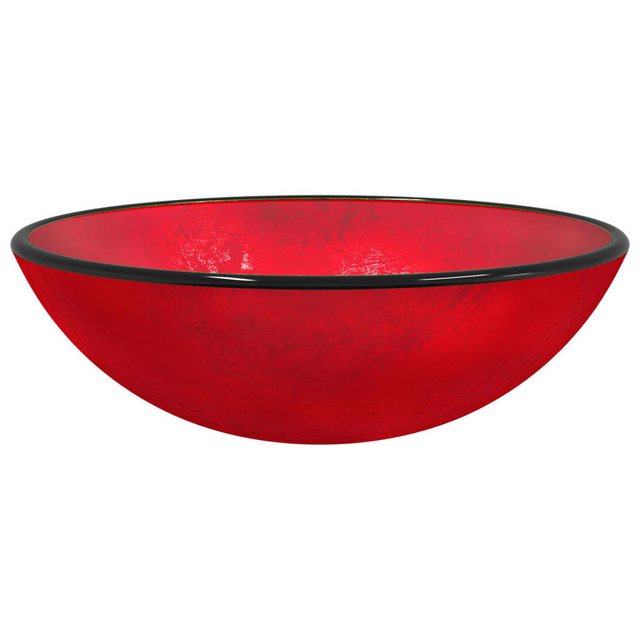 vidaXL Waschbeckenschrank Waschbecken Hartglas 42x14 cm Rot günstig online kaufen