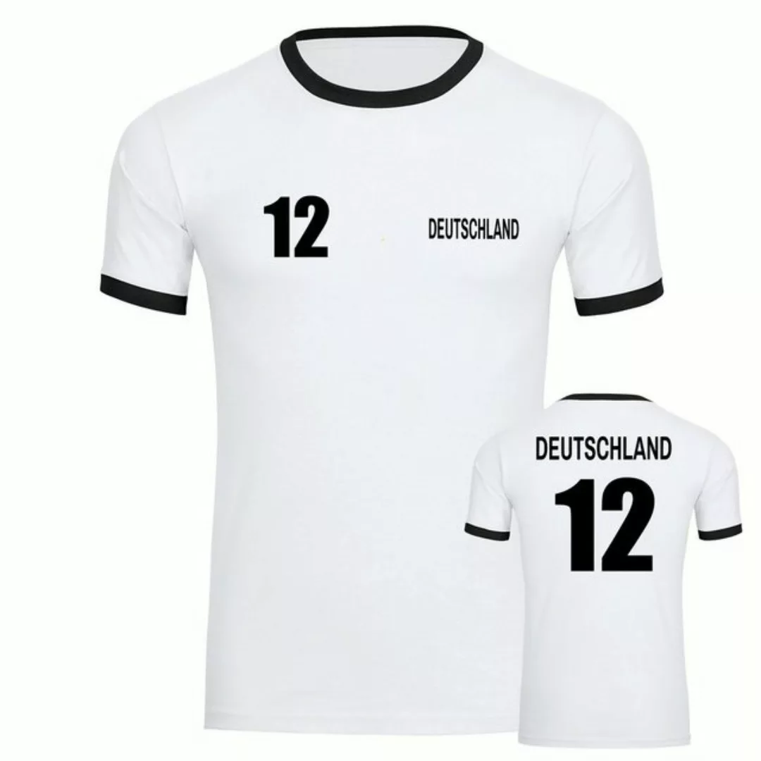 multifanshop T-Shirt Kontrast Deutschland - Trikot 12 - Männer günstig online kaufen