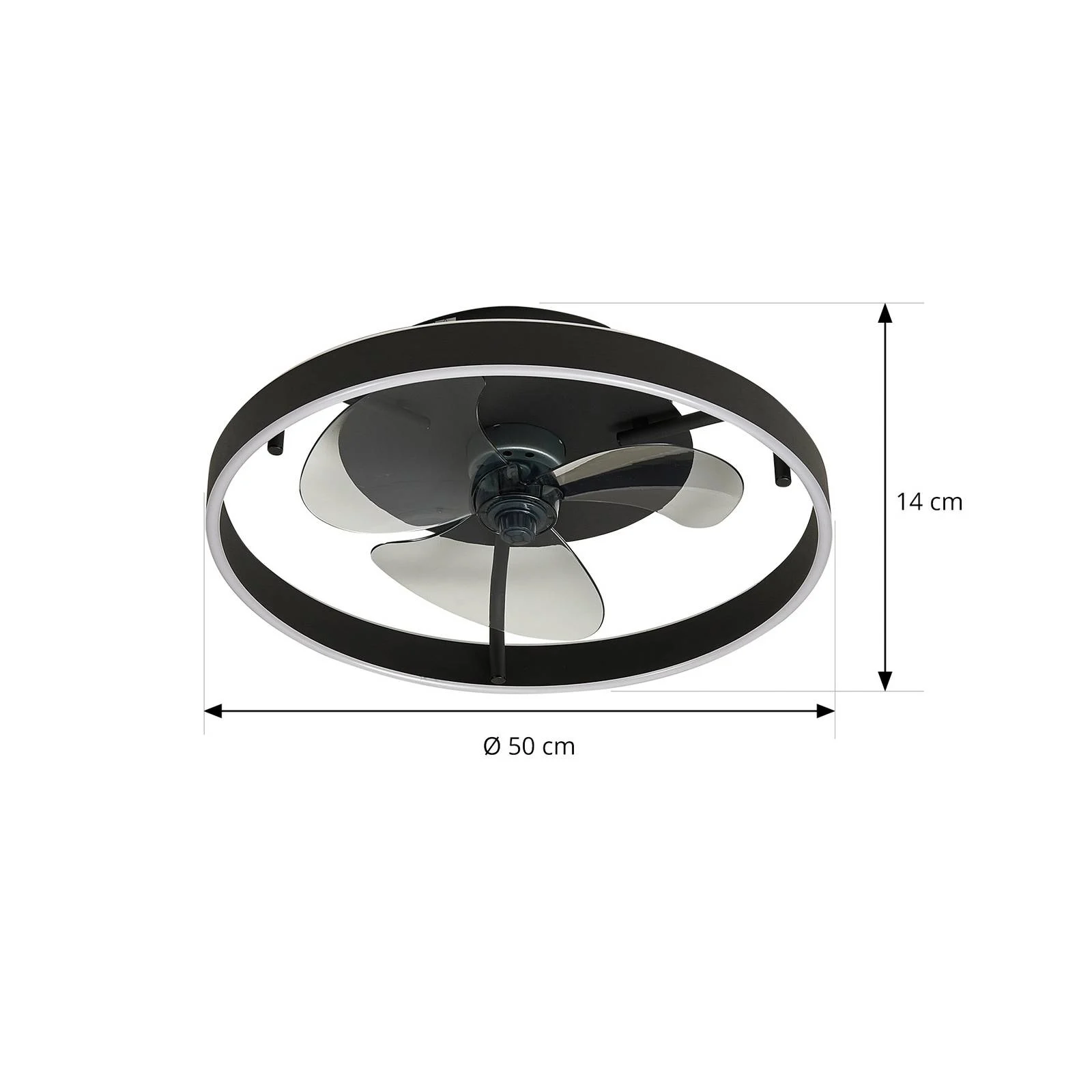 Lindby LED-Deckenventilator Momitu, schwarz, leise, Ø 14 cm günstig online kaufen