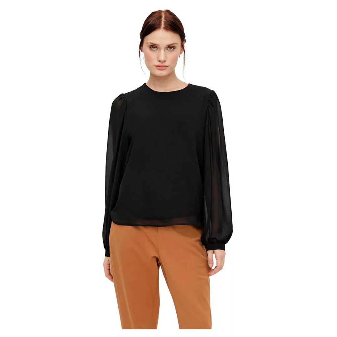 Object Mila Langarm-t-shirt 38 Black / Aop Flowers günstig online kaufen