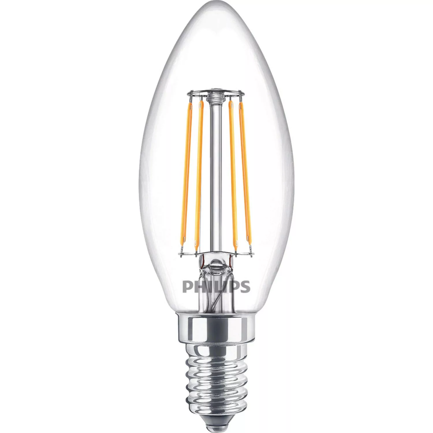 Philips LED-Leuchtmittel E14 Kerzenform 4,3 W 470 lm 9,7 x 3,5 cm (H x Ø) günstig online kaufen