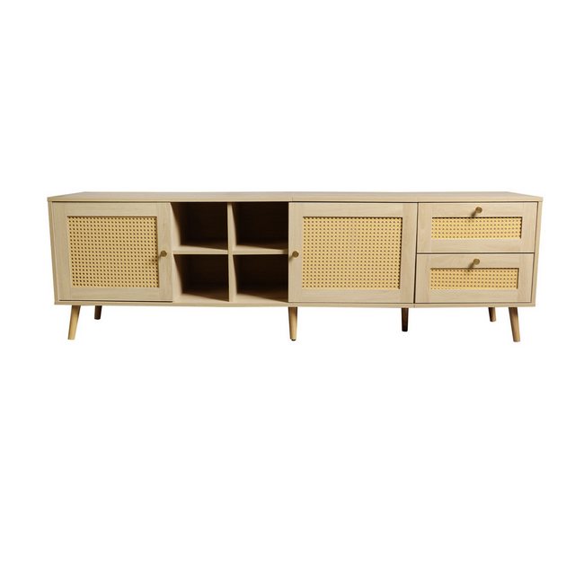 IDEASY TV-Schrank Stilvoller TV-Schrank aus Holz und Rattan - (180*40*55 cm günstig online kaufen