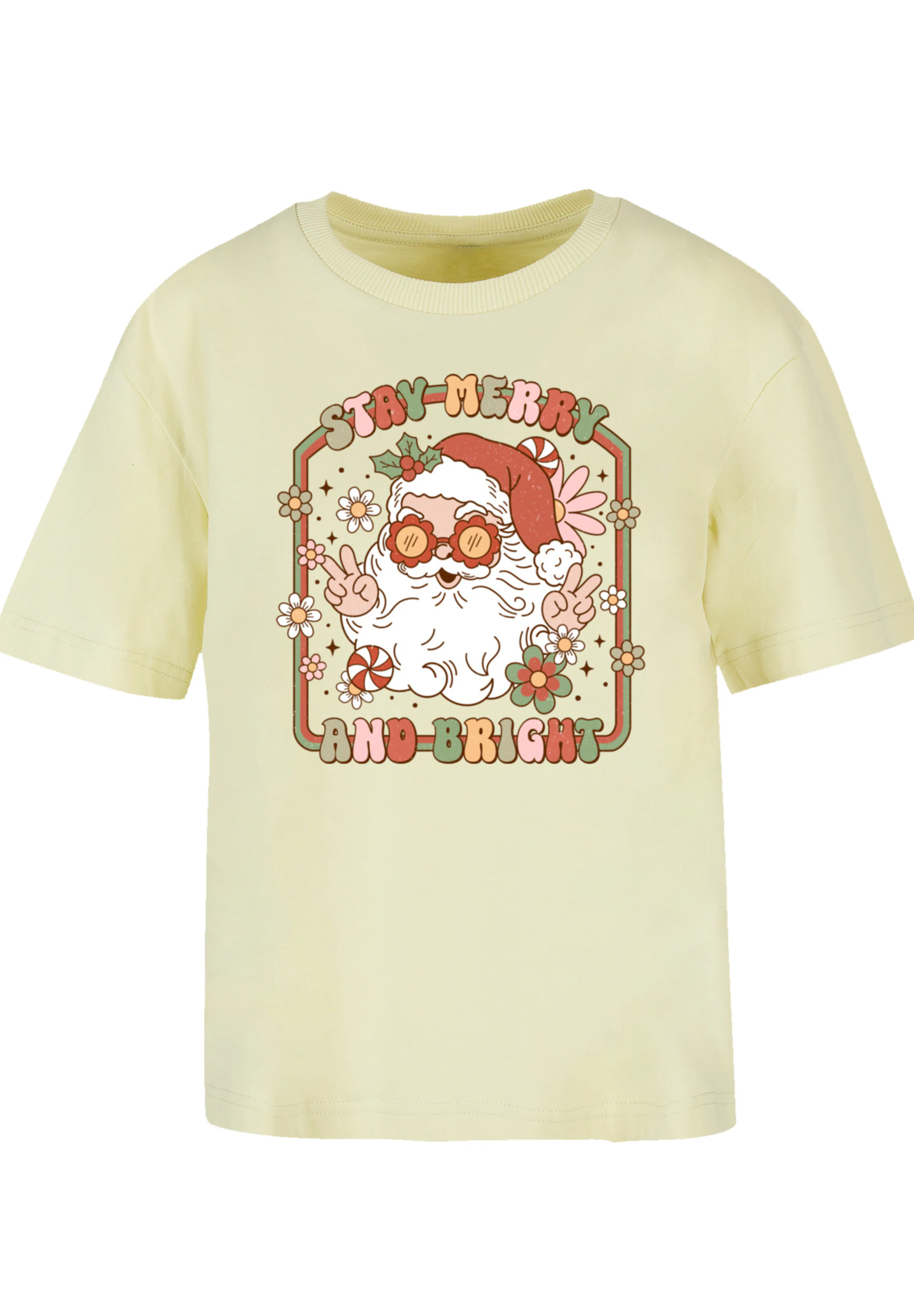 F4NT4STIC T-Shirt Stay Merry And Bright Hippie Santa Premium Qualität, Weih günstig online kaufen