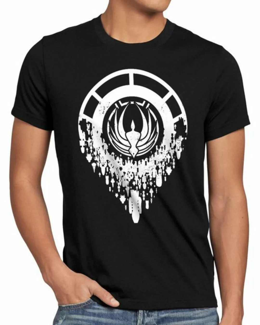 style3 Print-Shirt Herren T-Shirt Battlestar Übermacht galactica raumschiff günstig online kaufen