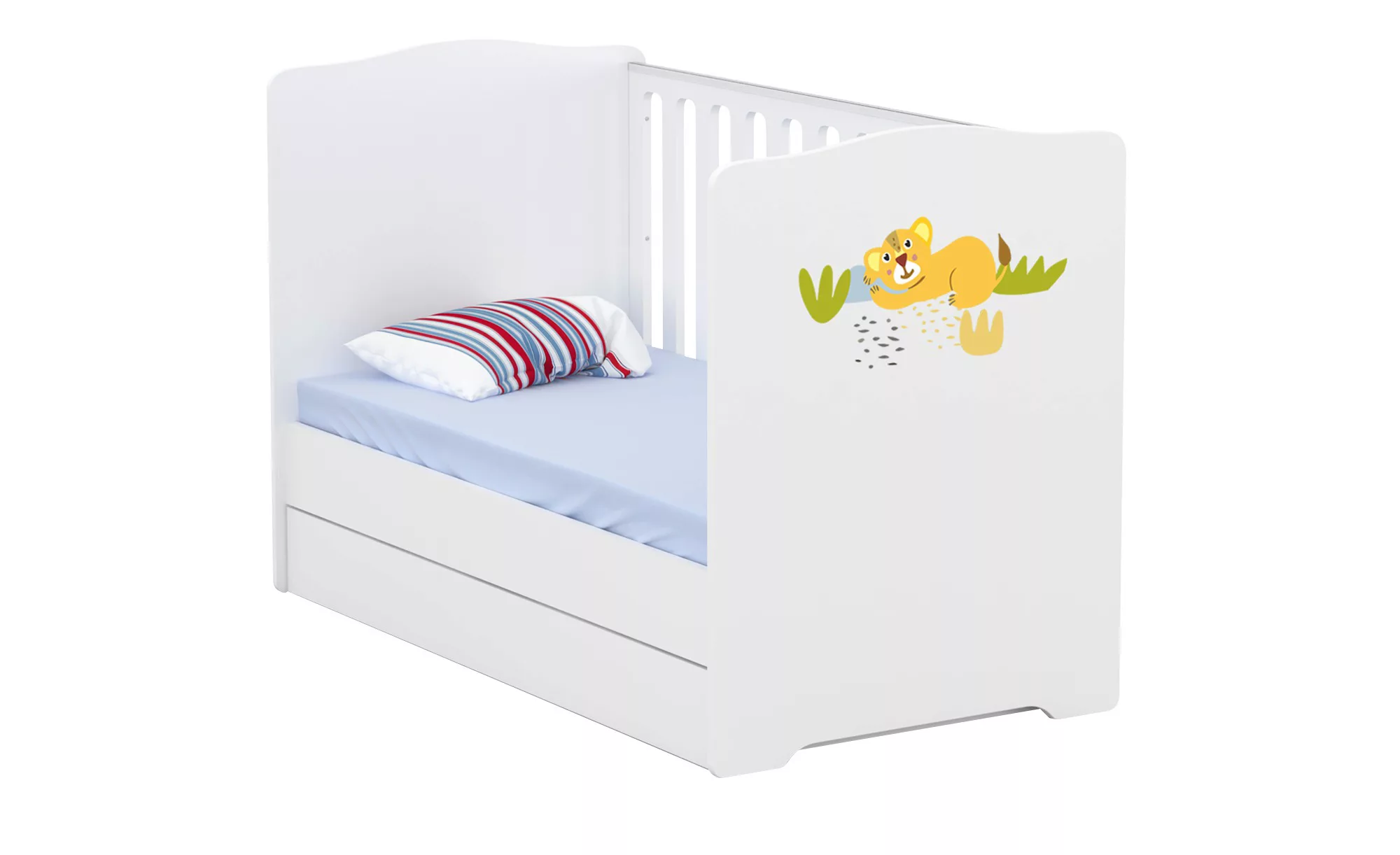 Kinderbett  Safari ¦ weiß ¦ Maße (cm): B: 76 H: 95 Baby > Babymöbel > Babyb günstig online kaufen