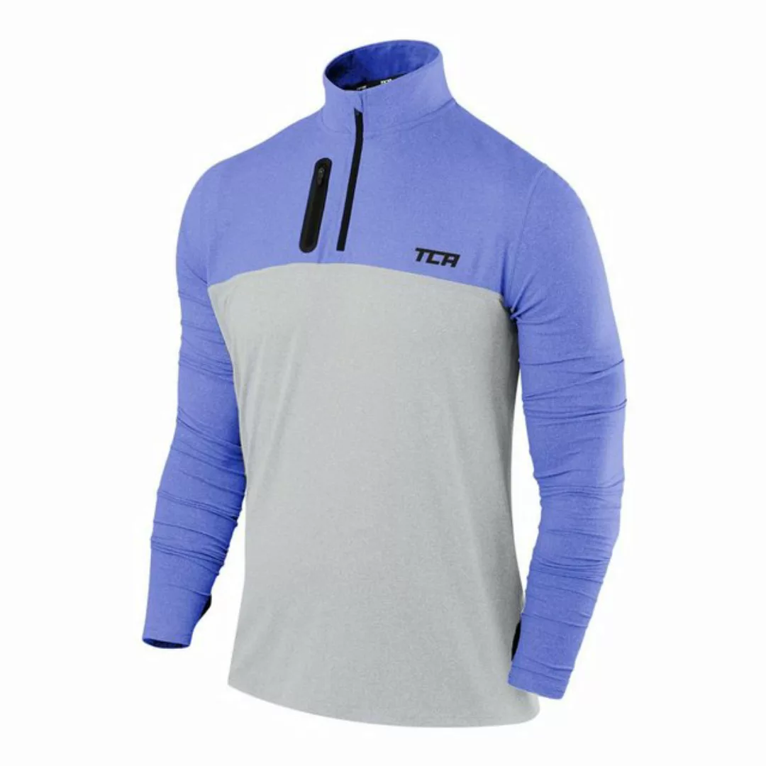 TCA Langarmshirt TCA Herren Fusion Pro Quickdry Langarm Laufshirt Blau/Grau günstig online kaufen