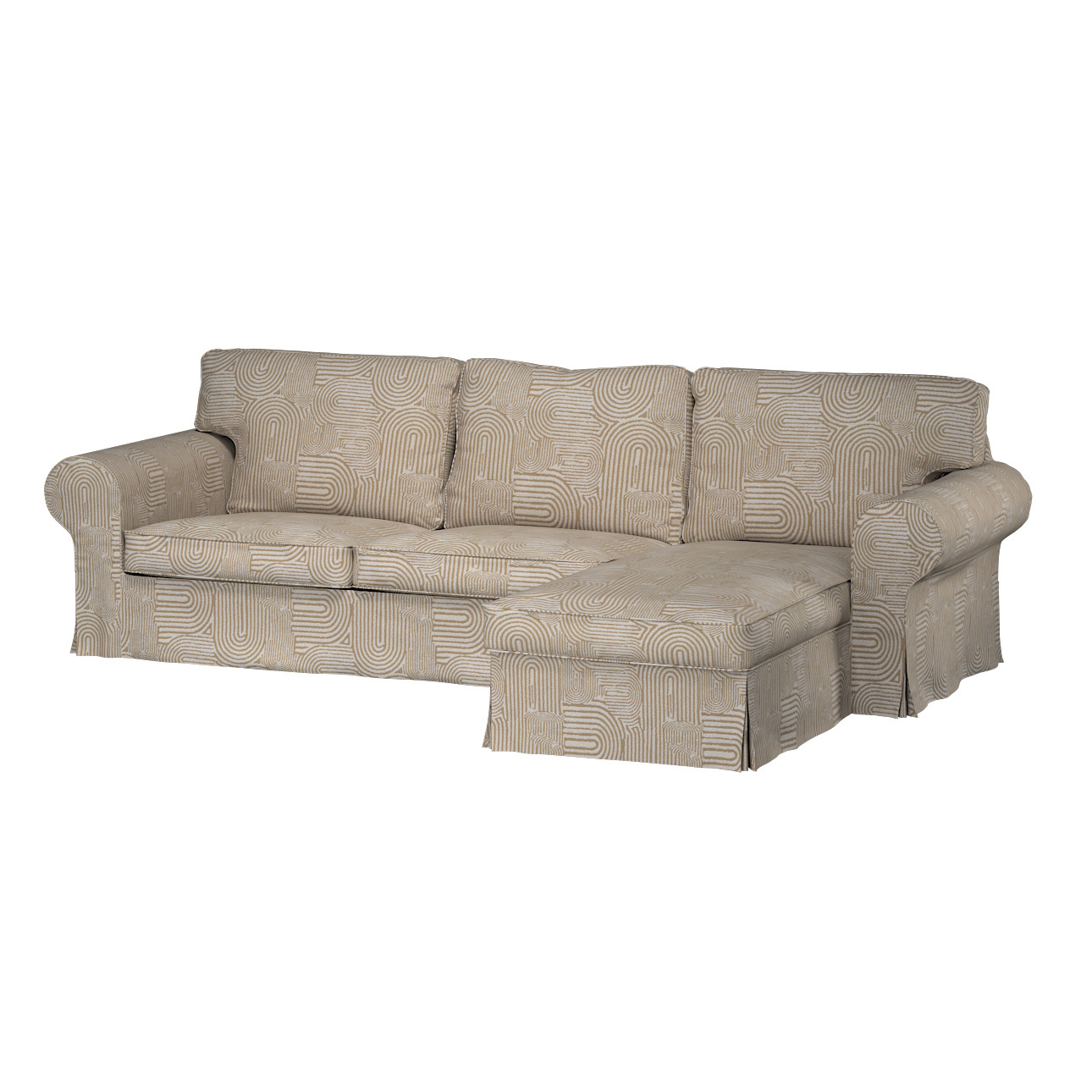 Bezug für Ektorp 2-Sitzer Sofa mit Recamiere, beige-ecru, Ektorp 2-Sitzer S günstig online kaufen