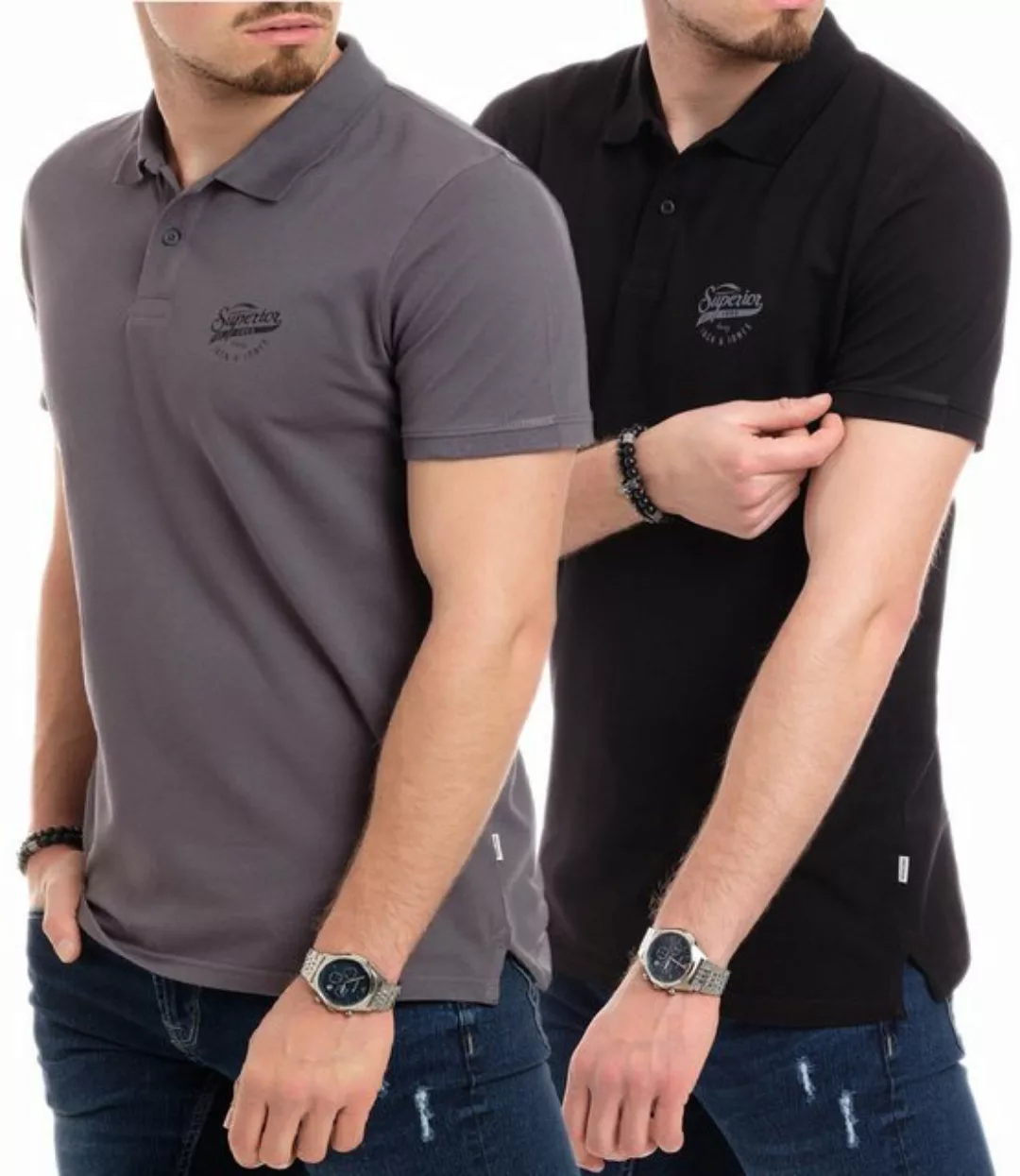 Jack & Jones Poloshirt (Set) Basic Shirt Unifarben im Doppelpack günstig online kaufen