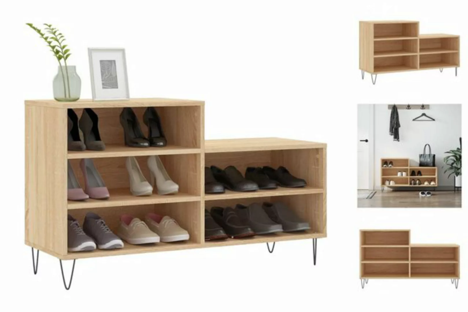 vidaXL Schuhschrank Schuhregal Sonoma-Eiche 102x36x60 cm Spanplatte günstig online kaufen