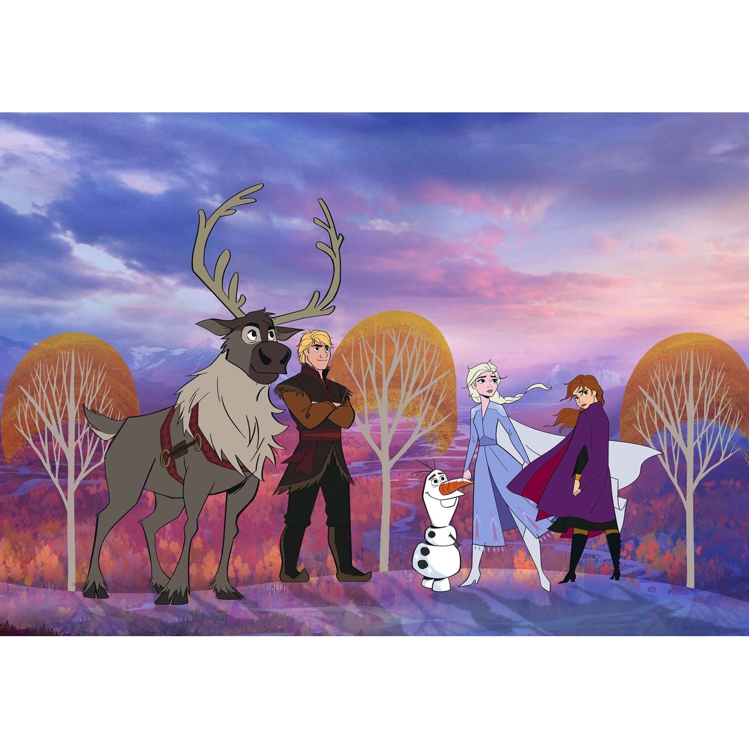 Disney Fototapete Die Eiskönigin Lila und Orange 400 x 280 cm 610075 günstig online kaufen