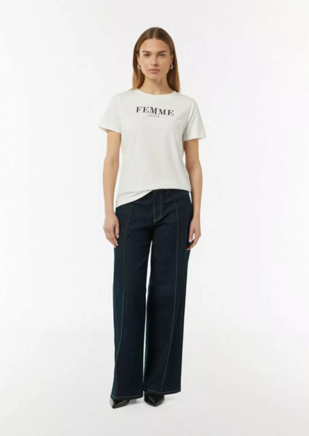 Comma 5-Pocket-Jeans Wide-Leg-Hose aus elastischem Denim Waschung günstig online kaufen