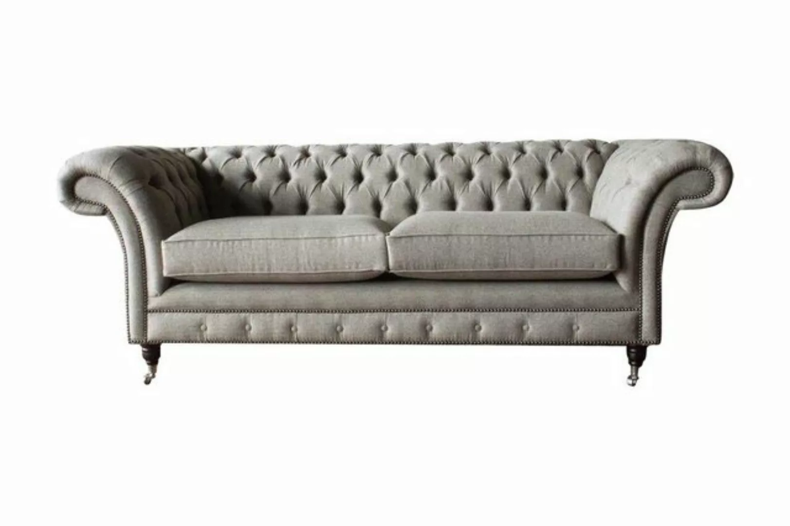 JVmoebel Sofa Englische Chesterfield Sofa Couch Büro Möbel Dreisitz Samt 23 günstig online kaufen