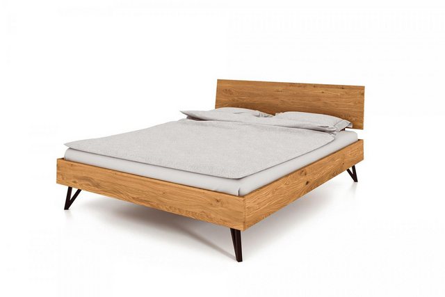 Natur24 Einzelbett Bett Rolo 2 Sonderlänge 160x190 Wildeiche Holzkopfteil u günstig online kaufen