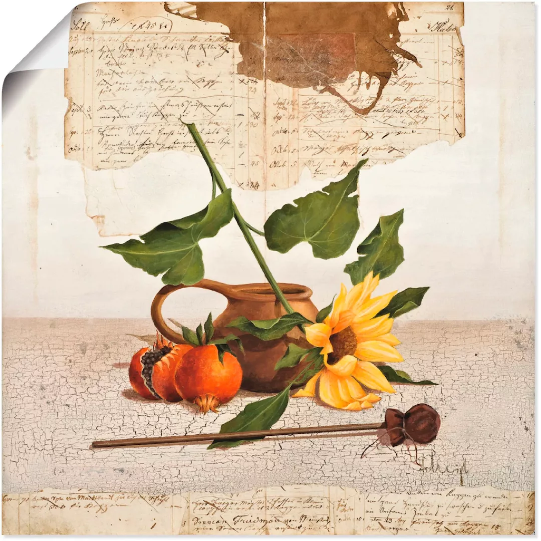 Artland Poster "Stillleben mit Sonnenblumen", Arrangements, (1 St.), als Le günstig online kaufen
