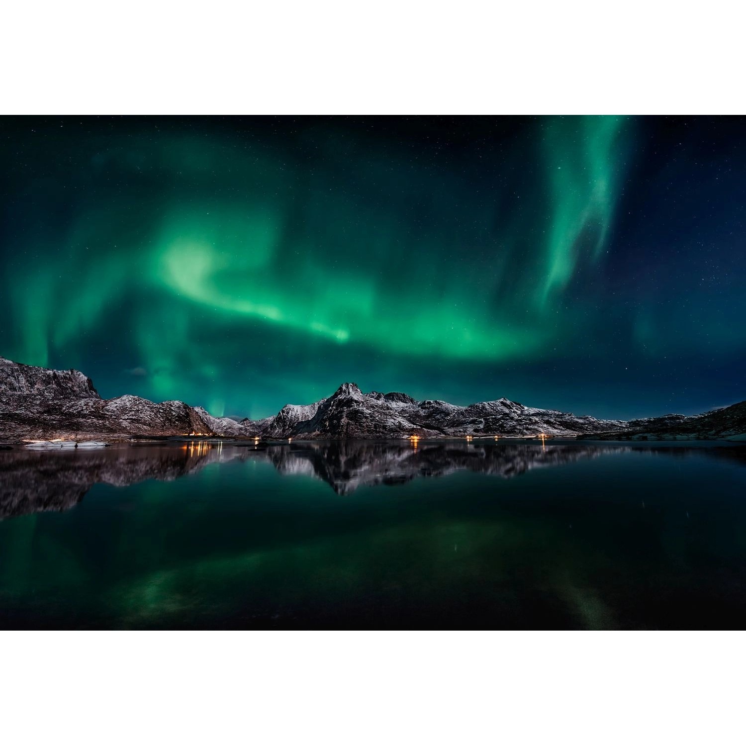 Sanders & Sanders Fototapete Polarlicht Grün und Grau 3,6 x 2,7 m 601008 günstig online kaufen