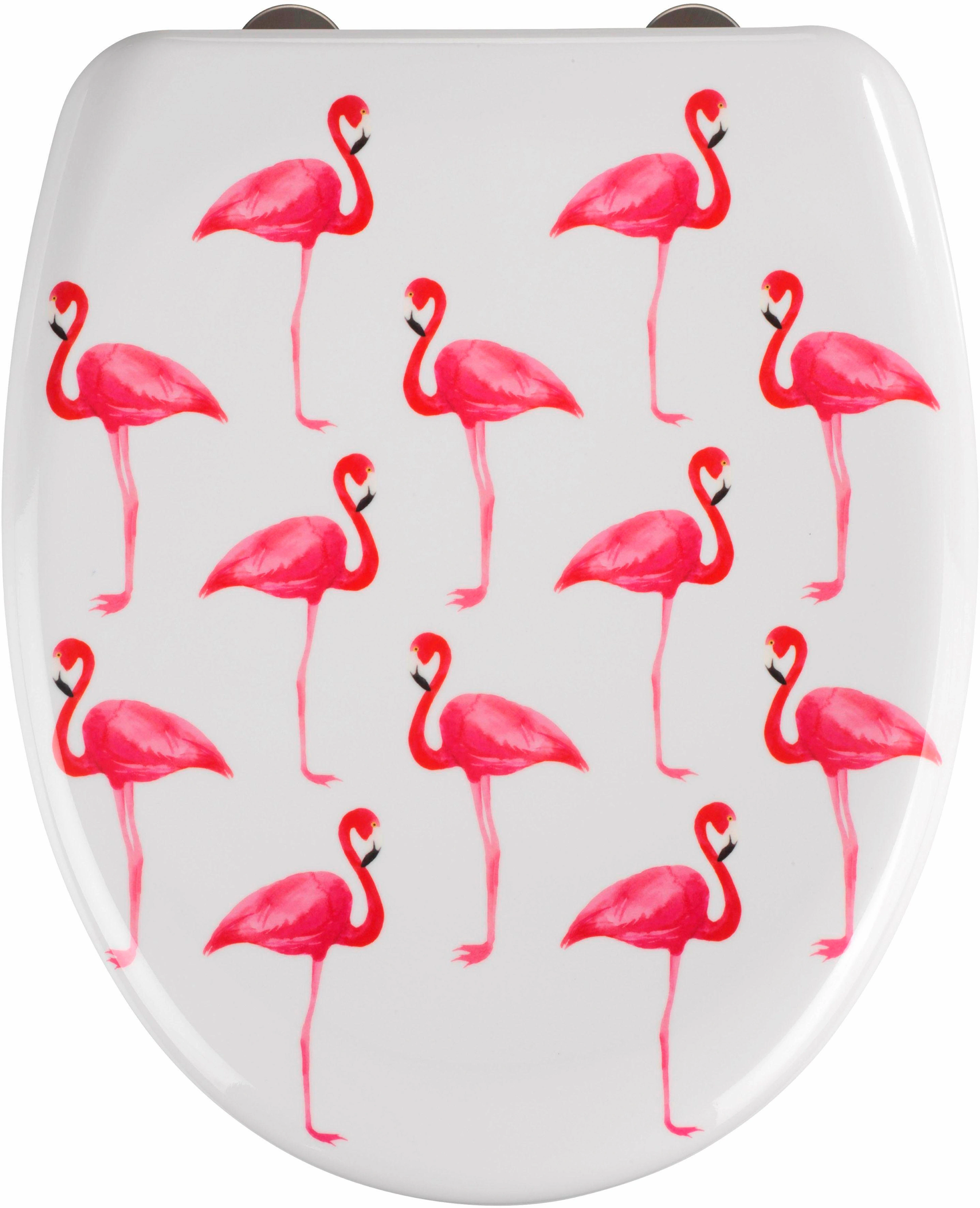 WENKO Premium WC-Sitz Flamingo, aus antibakteriellem Duroplast, mit Absenka günstig online kaufen