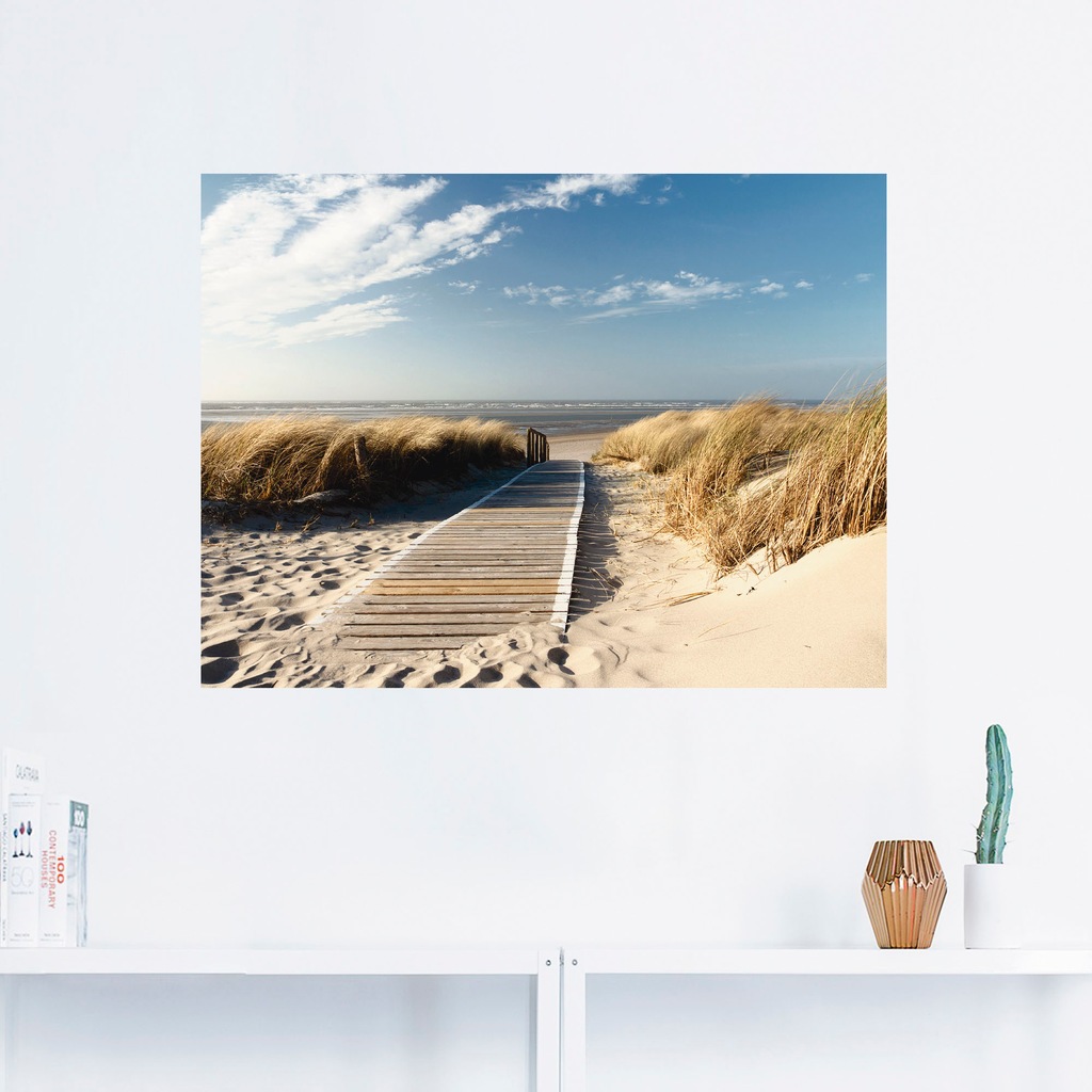 Artland Wandbild "Nordseestrand auf Langeoog - Steg", Strand, (1 St.), als günstig online kaufen