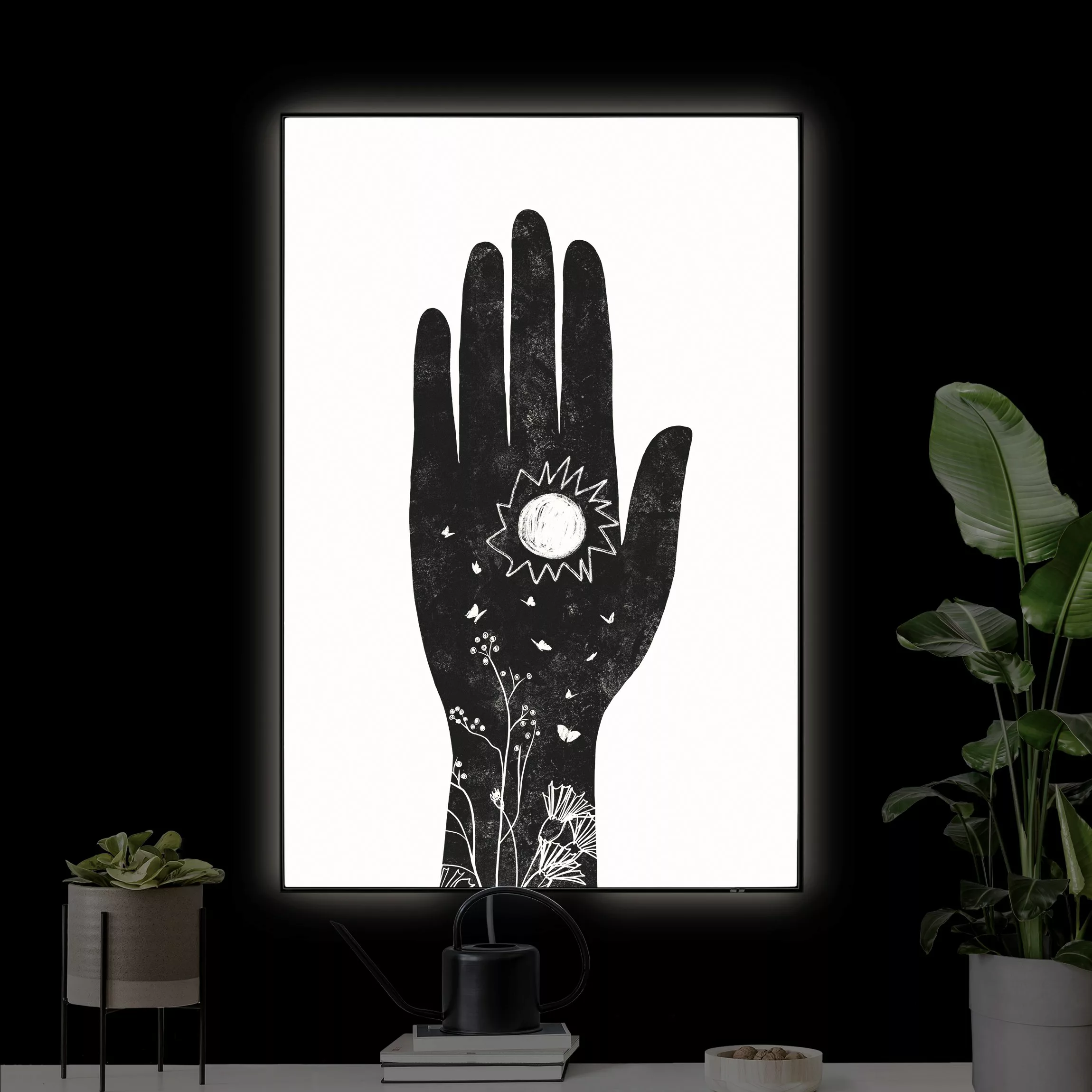 LED-Wechselbild Hand mit Sonne günstig online kaufen