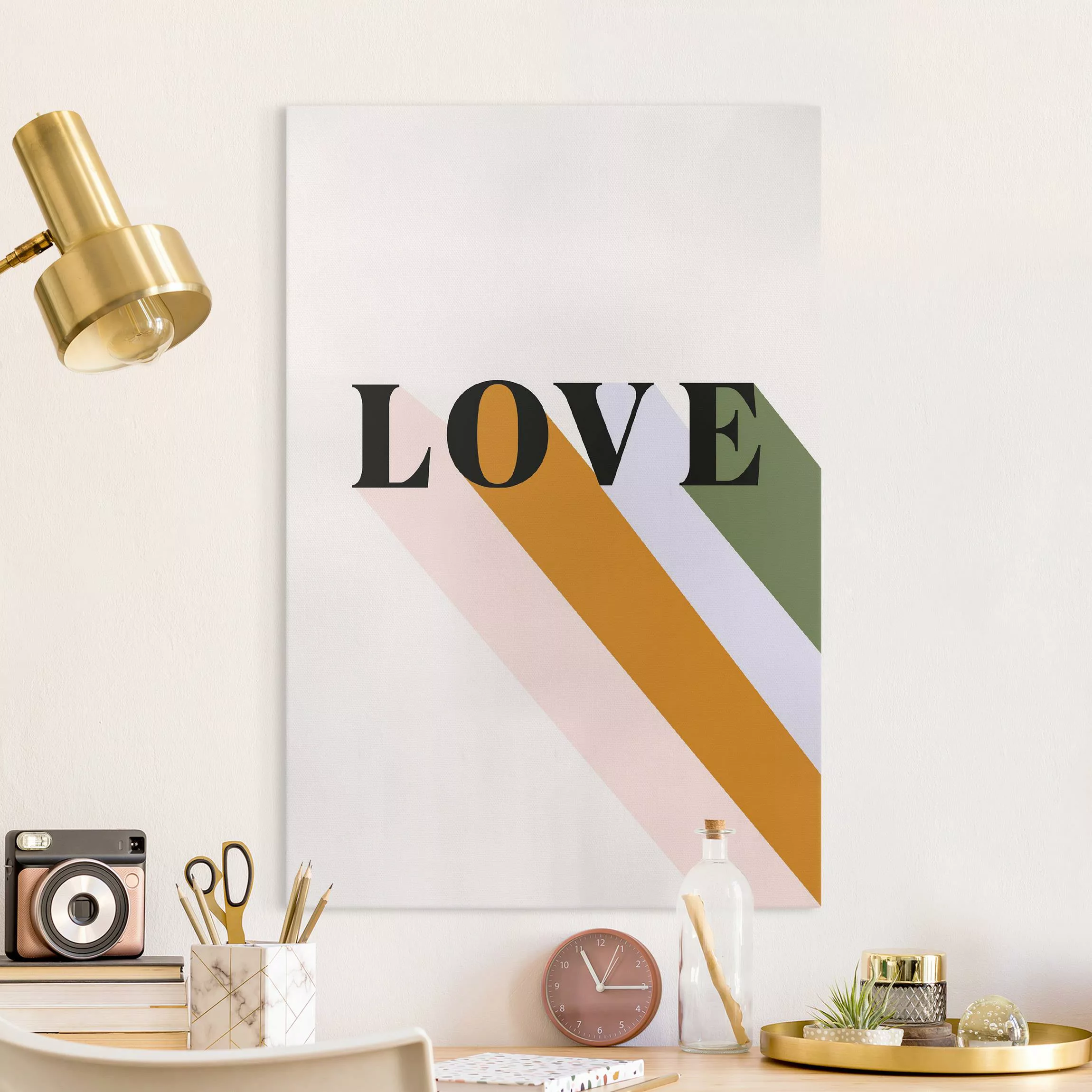 Leinwandbild Retro Love Schriftzug günstig online kaufen