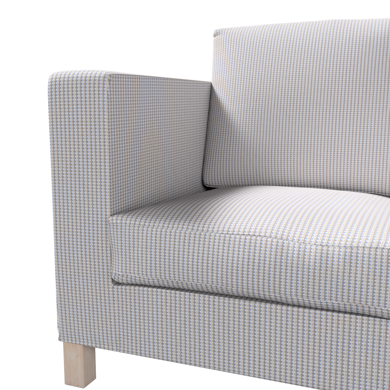 Bezug für Karlanda 3-Sitzer Sofa nicht ausklappbar, kurz, beige-blau, Bezug günstig online kaufen