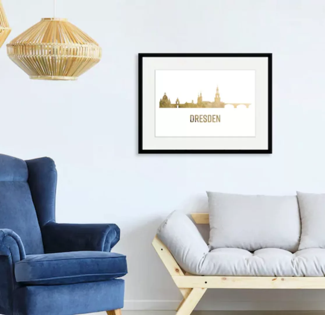 queence Bild »Dresden Skyline GOLD«, Städte, (1 St.) günstig online kaufen