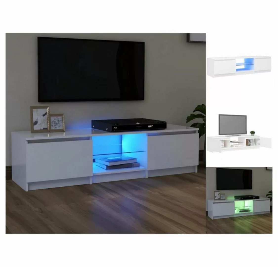 vidaXL TV-Schrank TV-Schrank mit LED-Leuchten Weiß 140x40x35,5 cm Lowboard günstig online kaufen