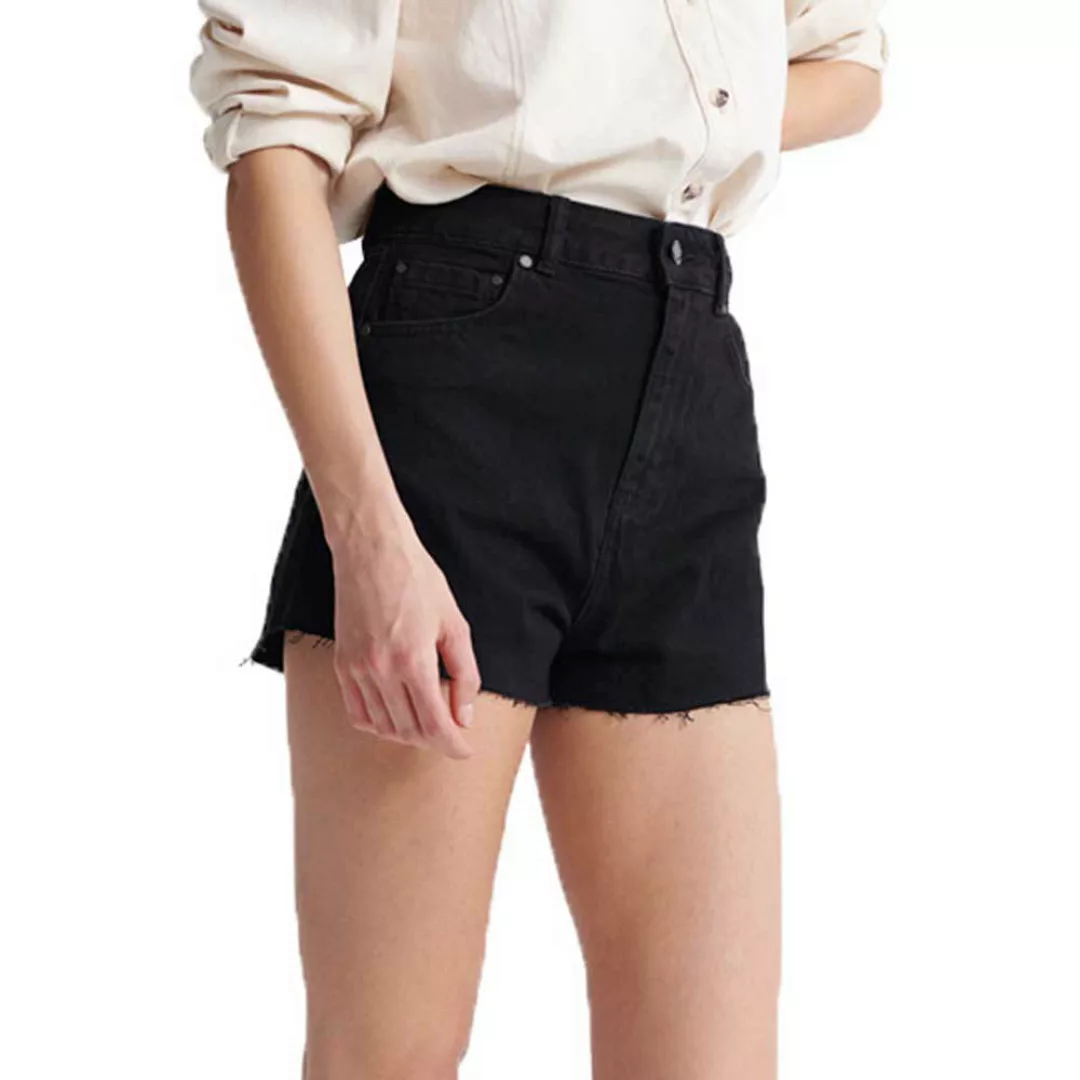 Superdry Ruby Cut Off Shorts Hosen 27 Denim Black Rinse günstig online kaufen