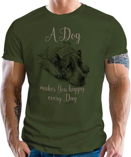 RAHMENLOS® T-Shirt für Hundefreunde - A Dog makes You happy every Day günstig online kaufen