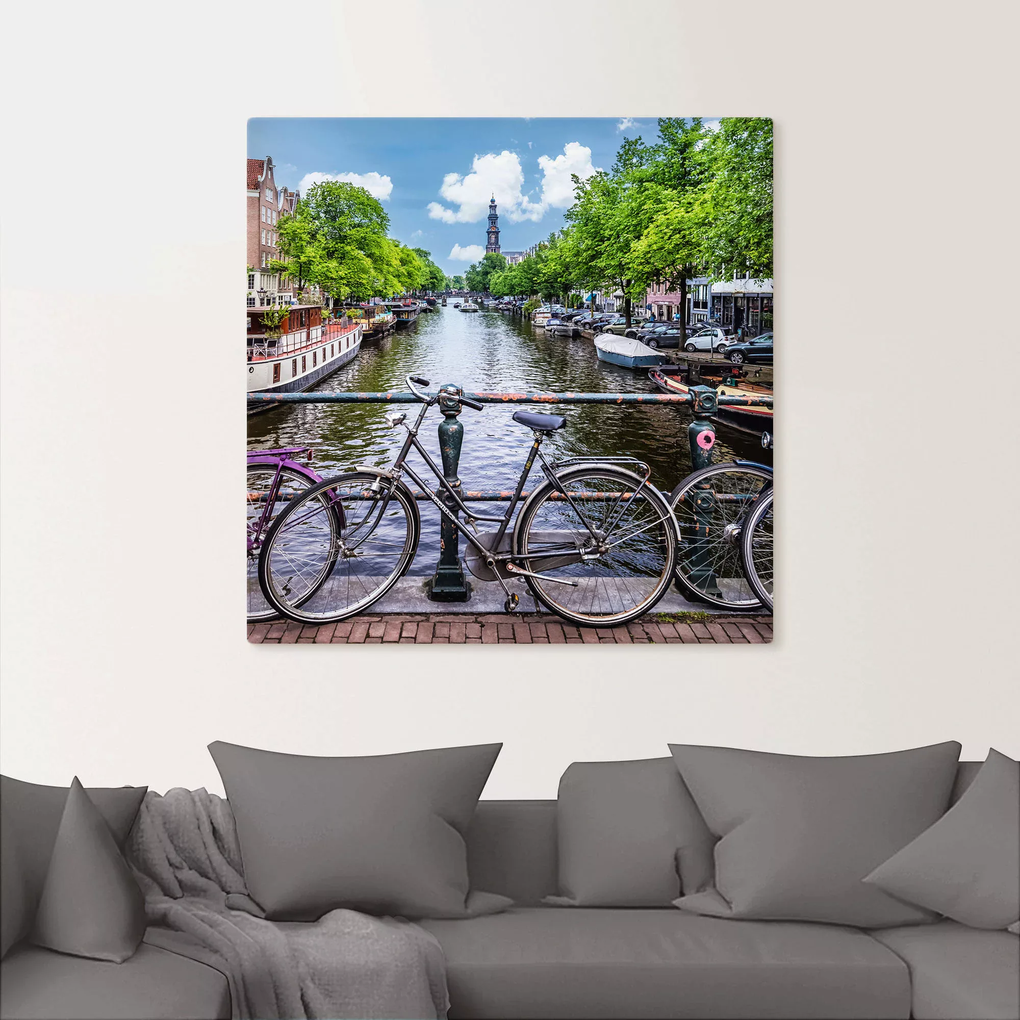 Artland Leinwandbild "Typisch Amsterdam", Amsterdam, (1 St.), auf Keilrahme günstig online kaufen