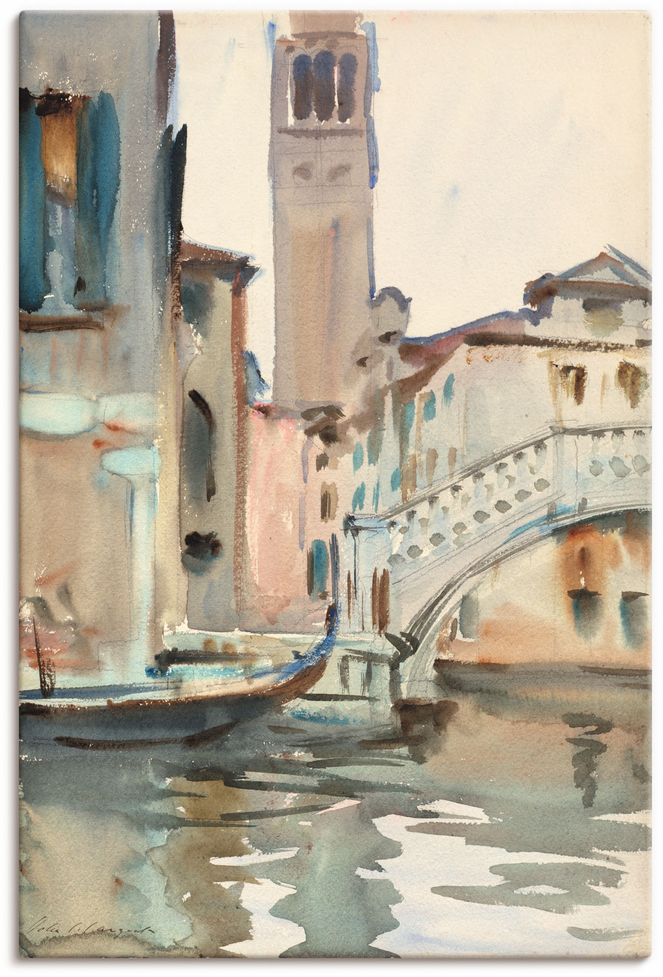 Artland Wandbild »Eine Brücke und Campanile, Venedig.«, Venedig, (1 St.), a günstig online kaufen