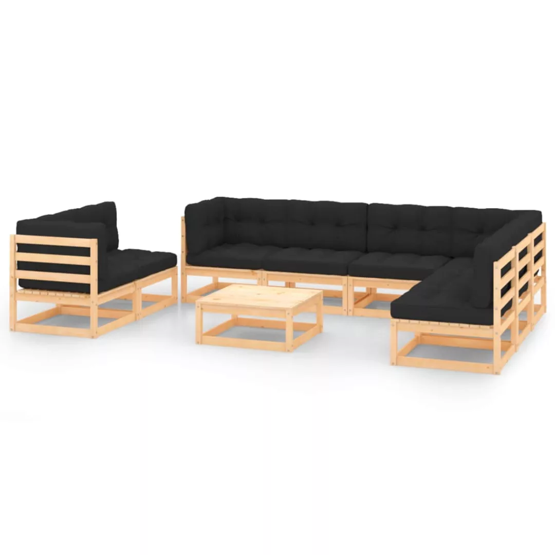 9-tlg. Garten-lounge-set Mit Kissen Massivholz Kiefer günstig online kaufen