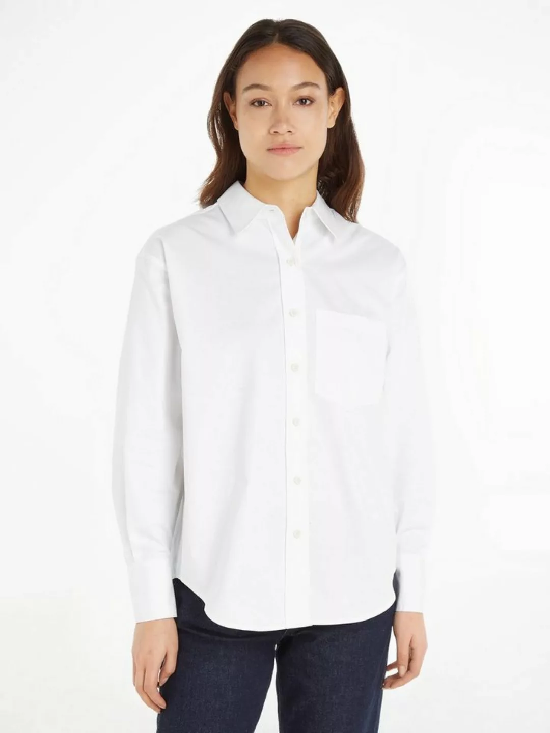 Calvin Klein Hemdbluse RELAXED COTTON SHIRT mit durchgehender Knopfleiste günstig online kaufen