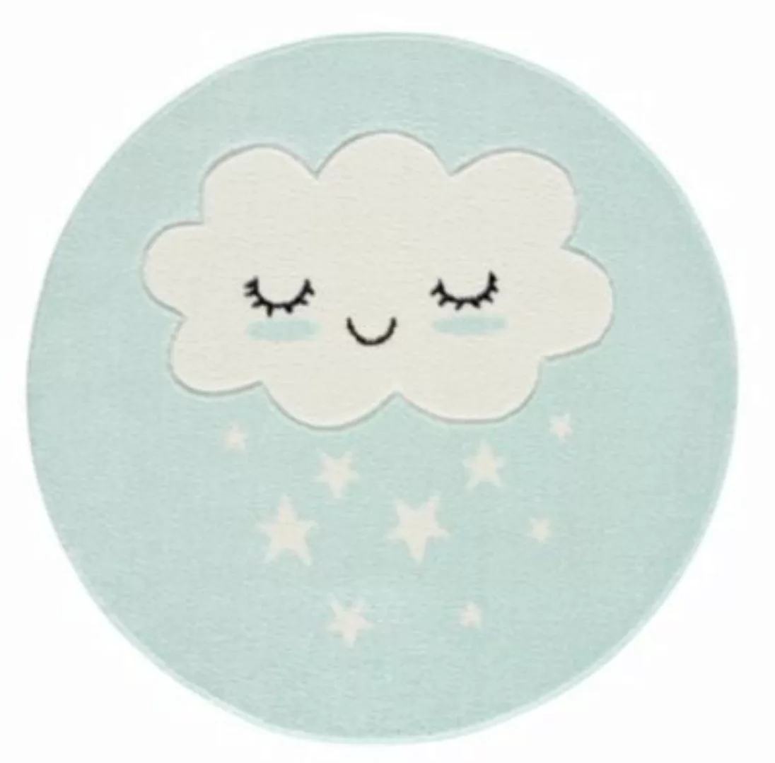 Kids Love Rugs Kinderteppich Wolke rund mint/weiß Gr. 150 günstig online kaufen