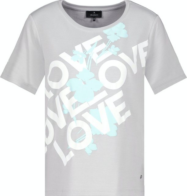 Monari Kurzarmshirt T-Shirt silber grau melange günstig online kaufen