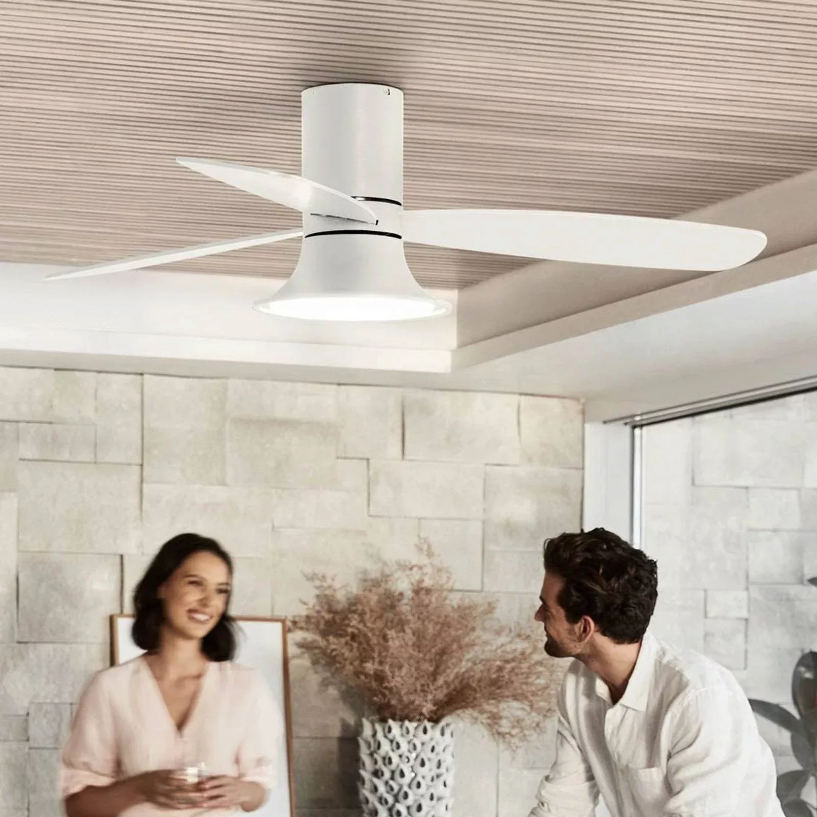 Beacon Deckenventilator mit Licht Flusso weiß Ø 132 cm leise günstig online kaufen