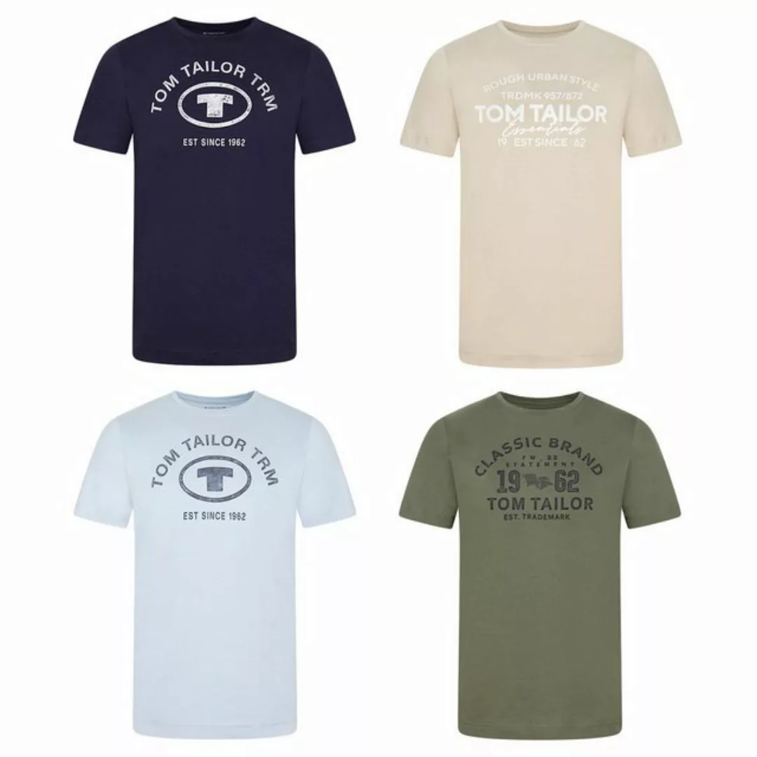 Tom Tailor Herren Rundhals T-Shirt Regular Fit 4er Pack günstig online kaufen