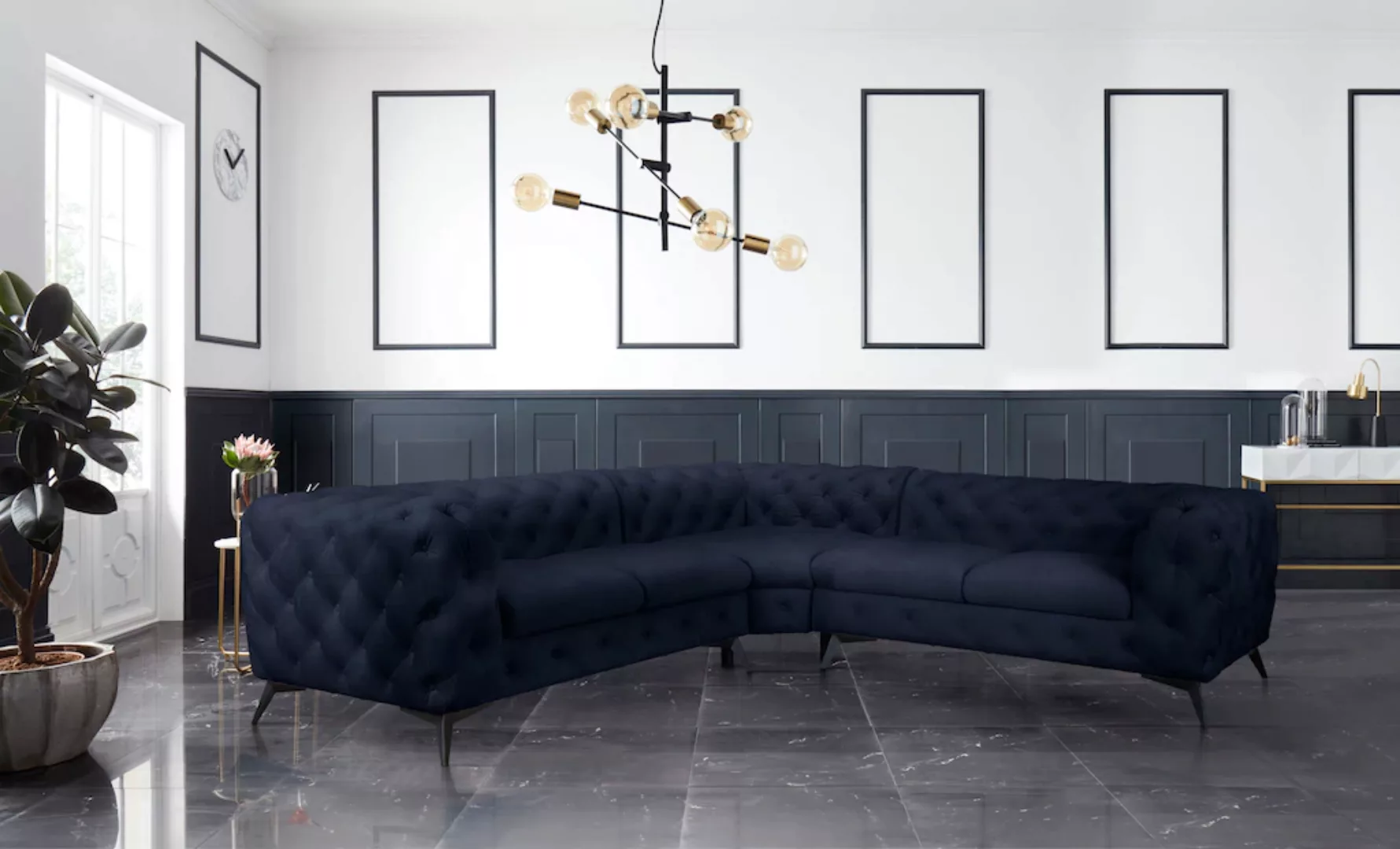 Leonique Chesterfield-Sofa »Glynis L-Form«, aufwändige Knopfheftung, modern günstig online kaufen