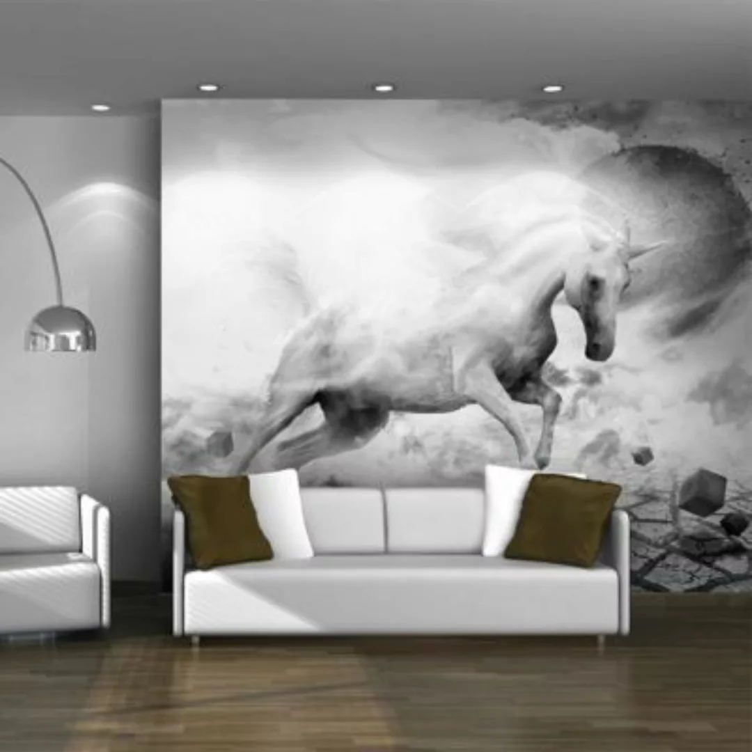 artgeist Fototapete Unicorn grau/weiß Gr. 350 x 270 günstig online kaufen