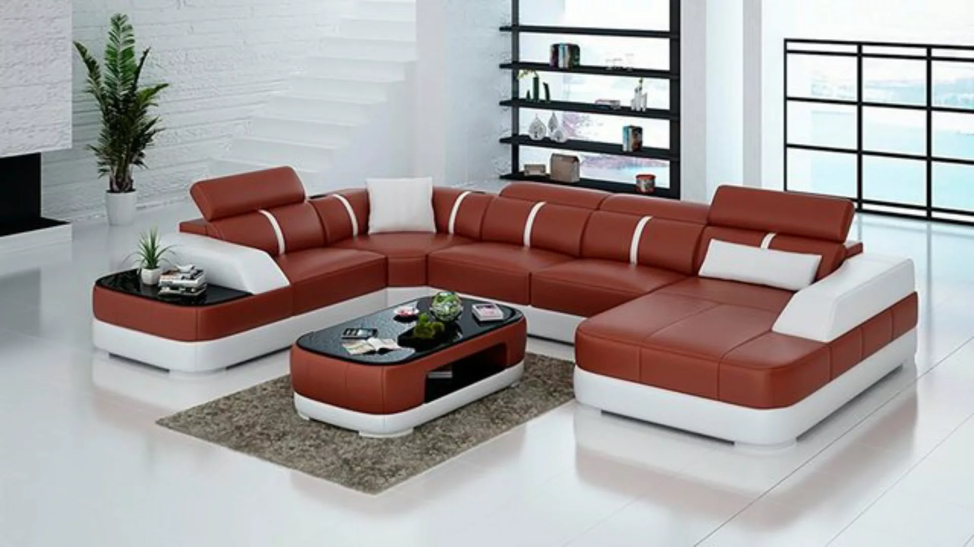 JVmoebel Ecksofa Design Eck Couch Sitz Leder Polster Ecke Wohnlandschaft So günstig online kaufen