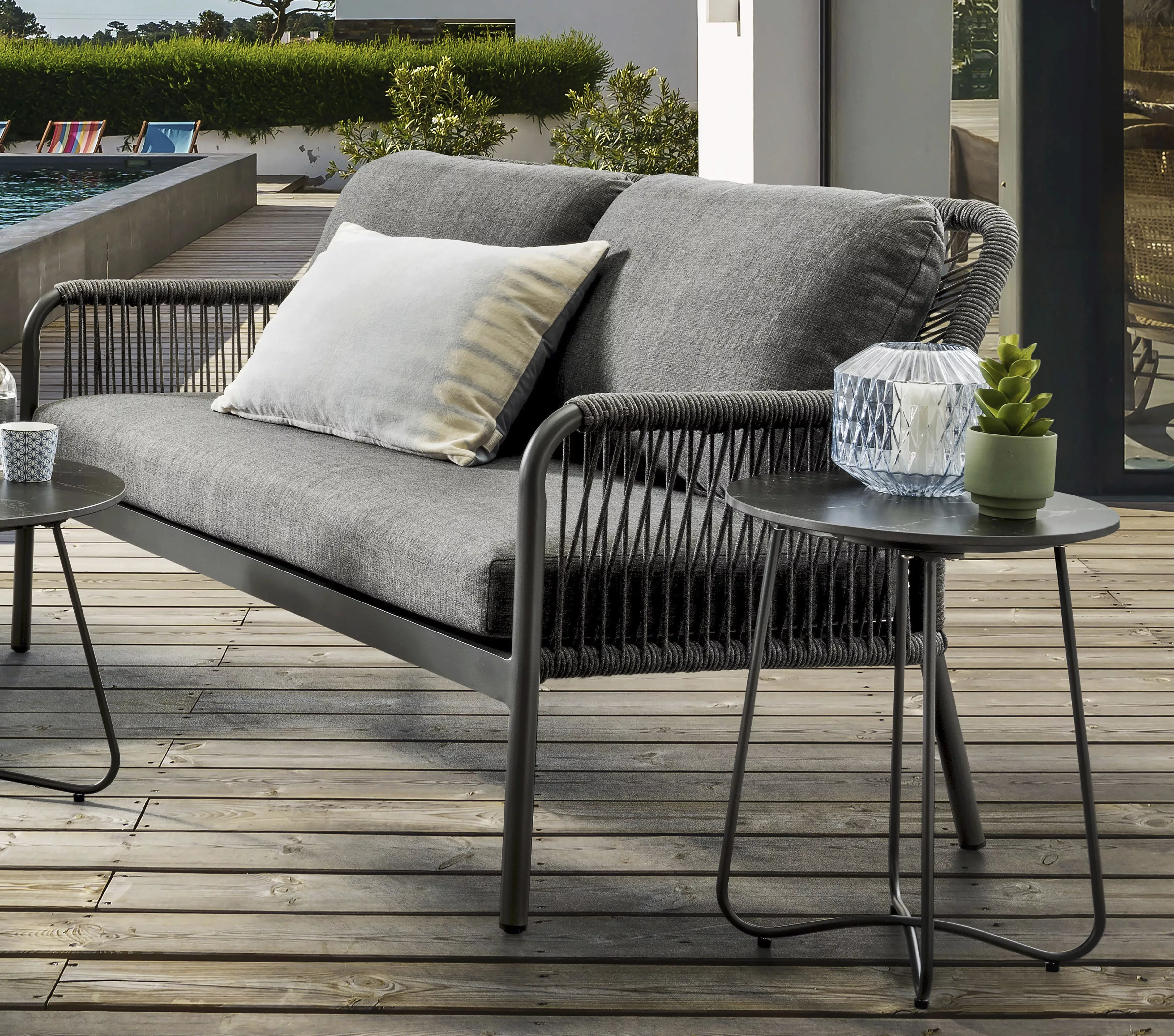 Destiny Gartenlounge-Set "GENUA", (12 tlg., 1x 2er Sofa, 2x Sessel, 2x Tisc günstig online kaufen